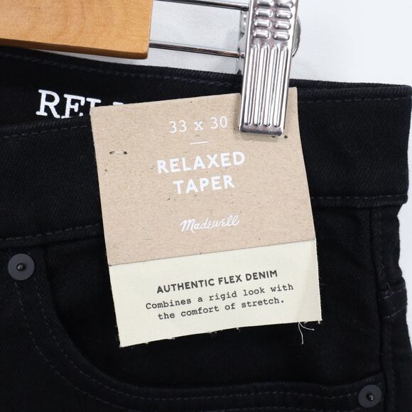 Madewell Mens Relaxed Taper Flex Denim Jean Black Size 33x30 NWT - Picture 4 of 9